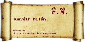 Husvéth Milán névjegykártya