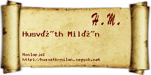Husvéth Milán névjegykártya