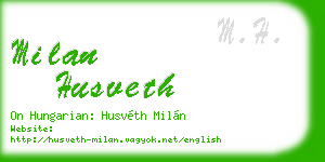 milan husveth business card